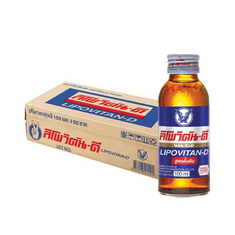 Case and bottle of Lipovitan-D 100 millilitre energy drink from the current AllOnline listing