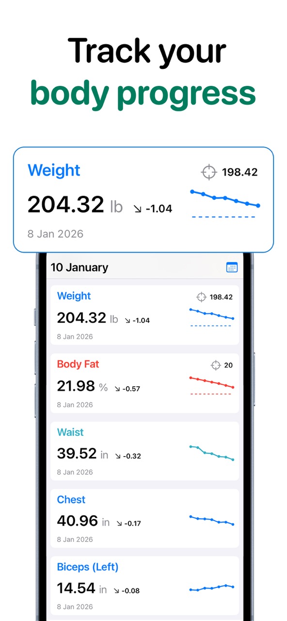 MyFitMate body progress tracking