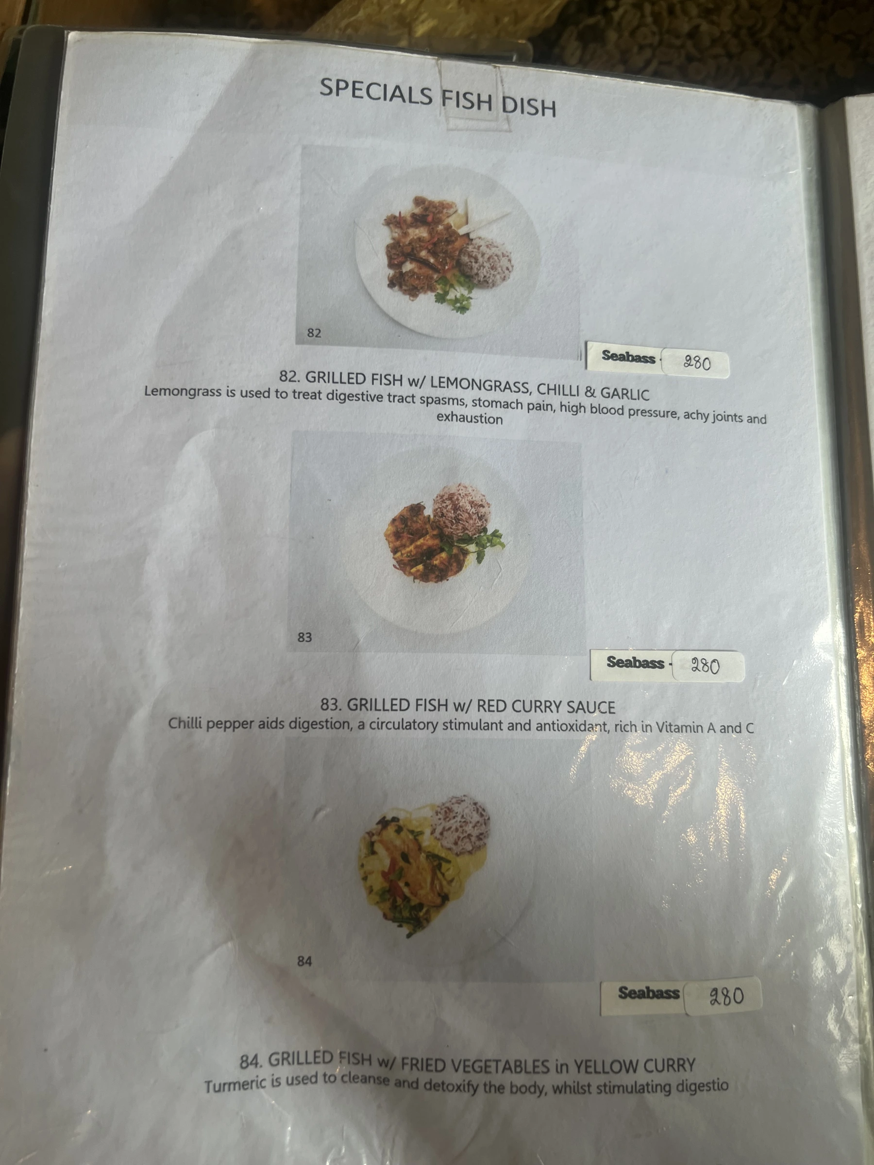 Menu and prices at Forest Bungalows & Mama’s Restaurant