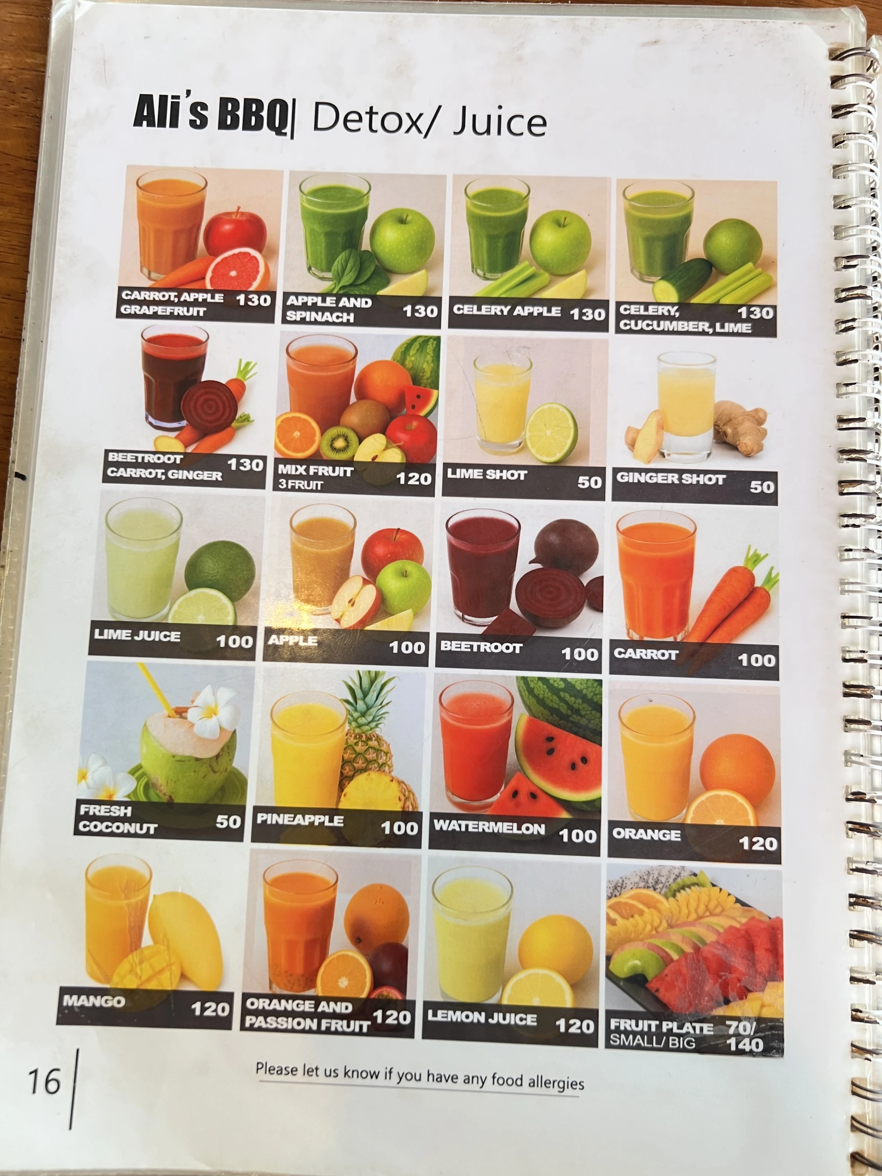 Menu and prices at Ali's BBQ Chalong