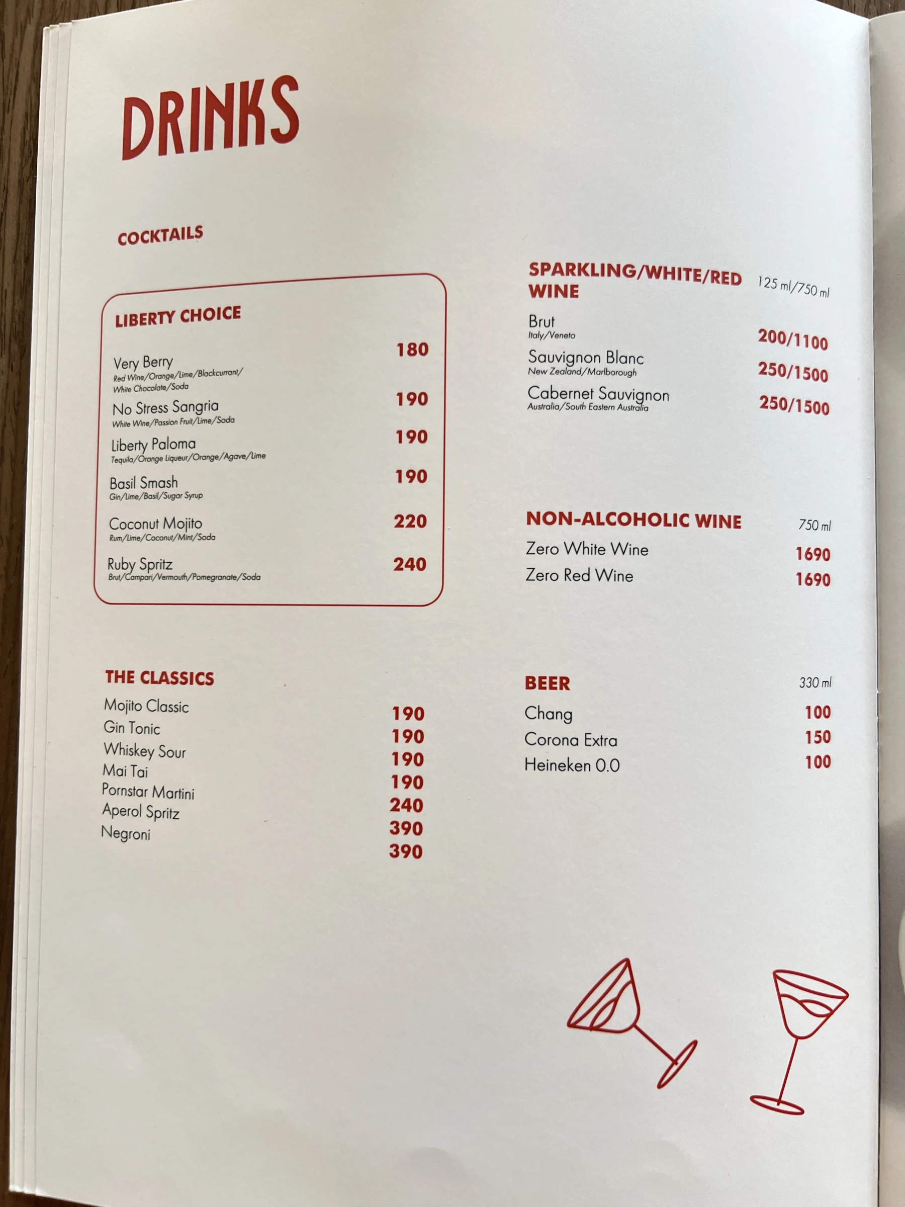 Menu and prices at Liberty Cafe Phuket | Chalong