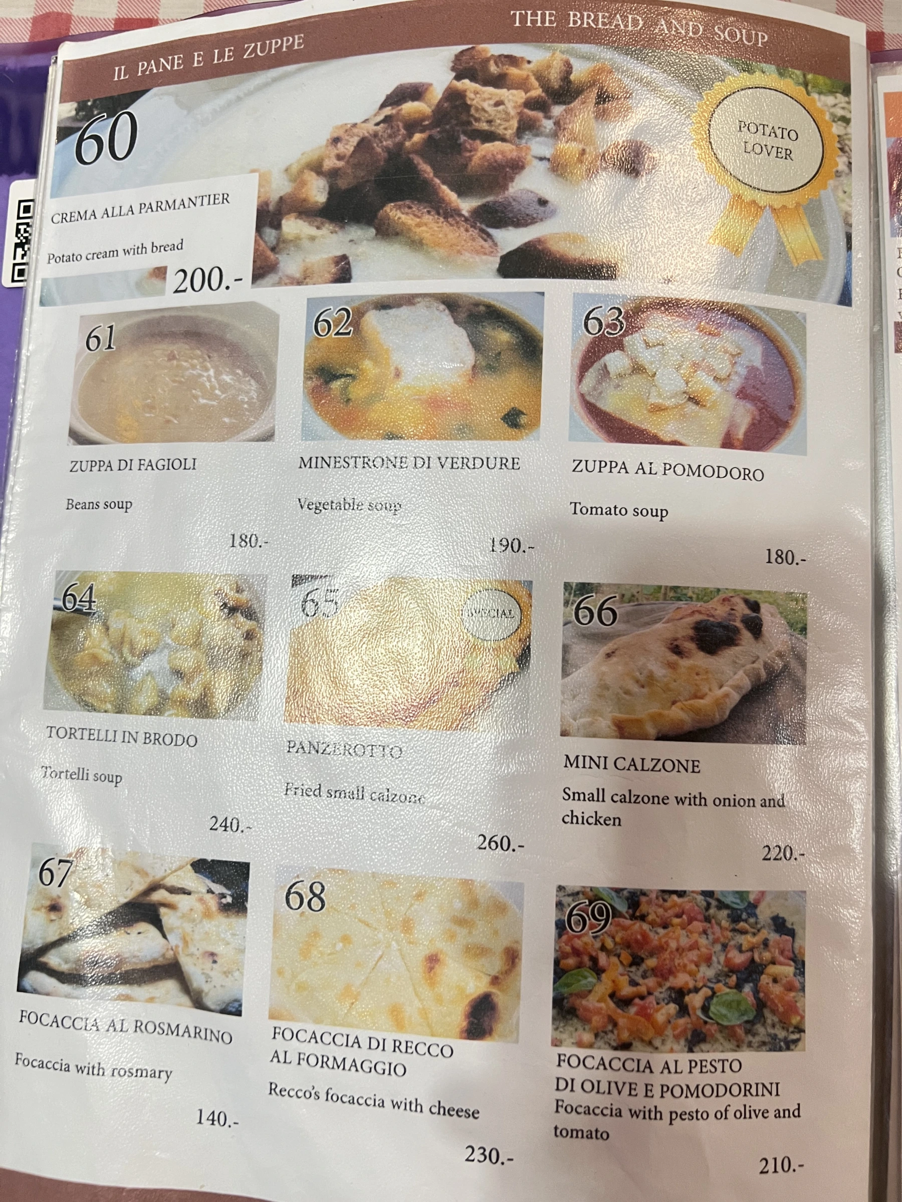 Menu and prices at Mangiafuoco Soi Ta-iad