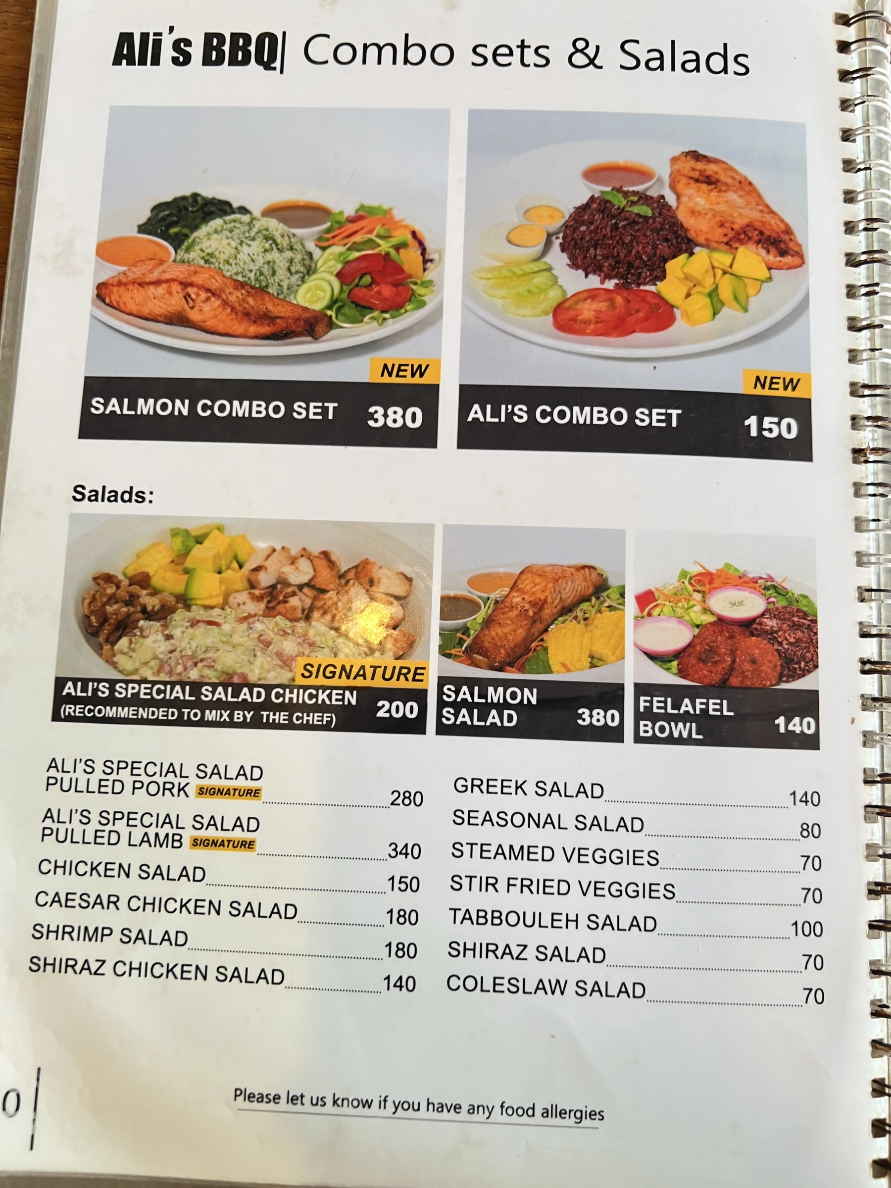 Menu and prices at Ali's BBQ Chalong