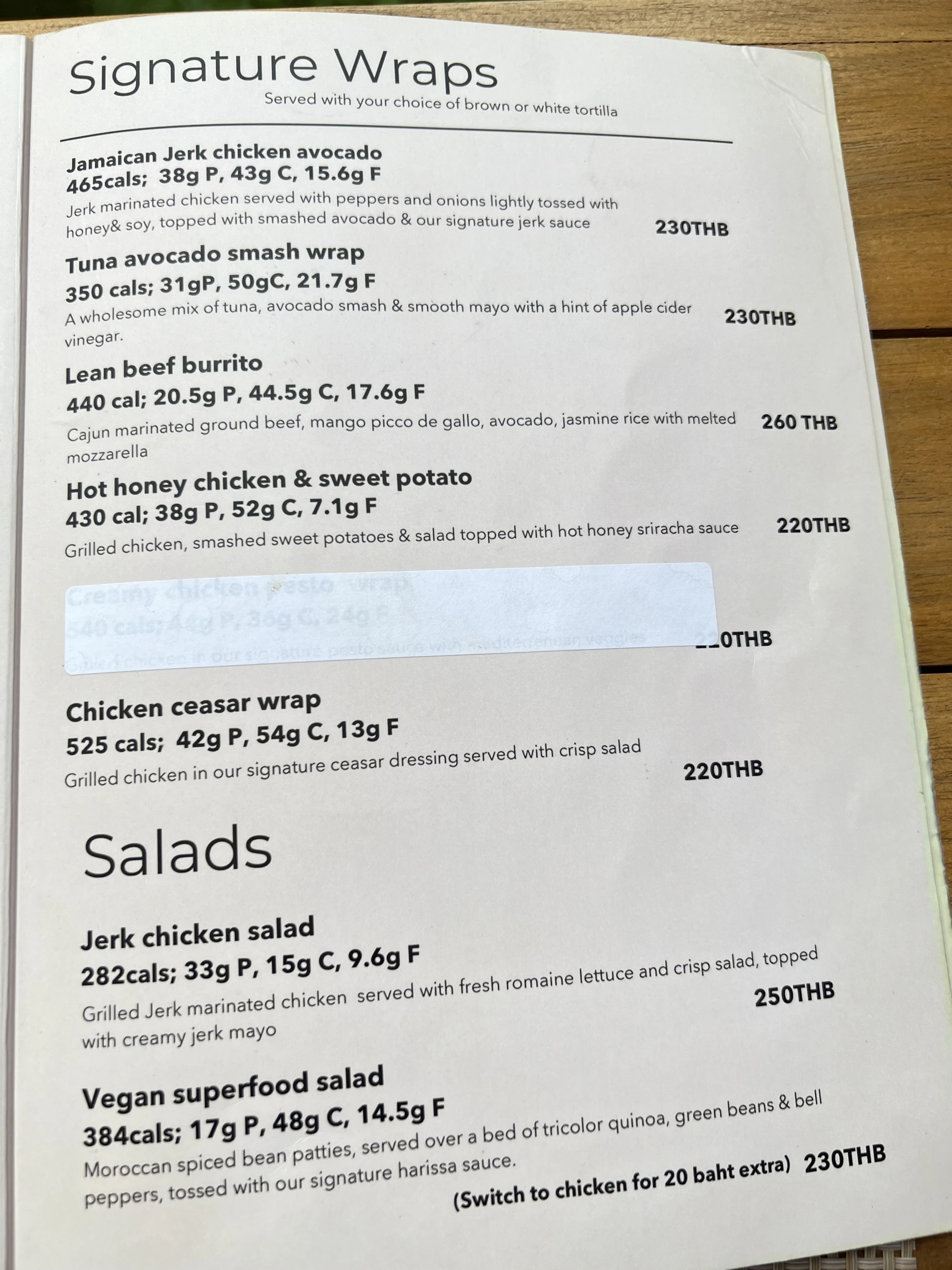 Menu and prices at PREP’d Kitchen Co