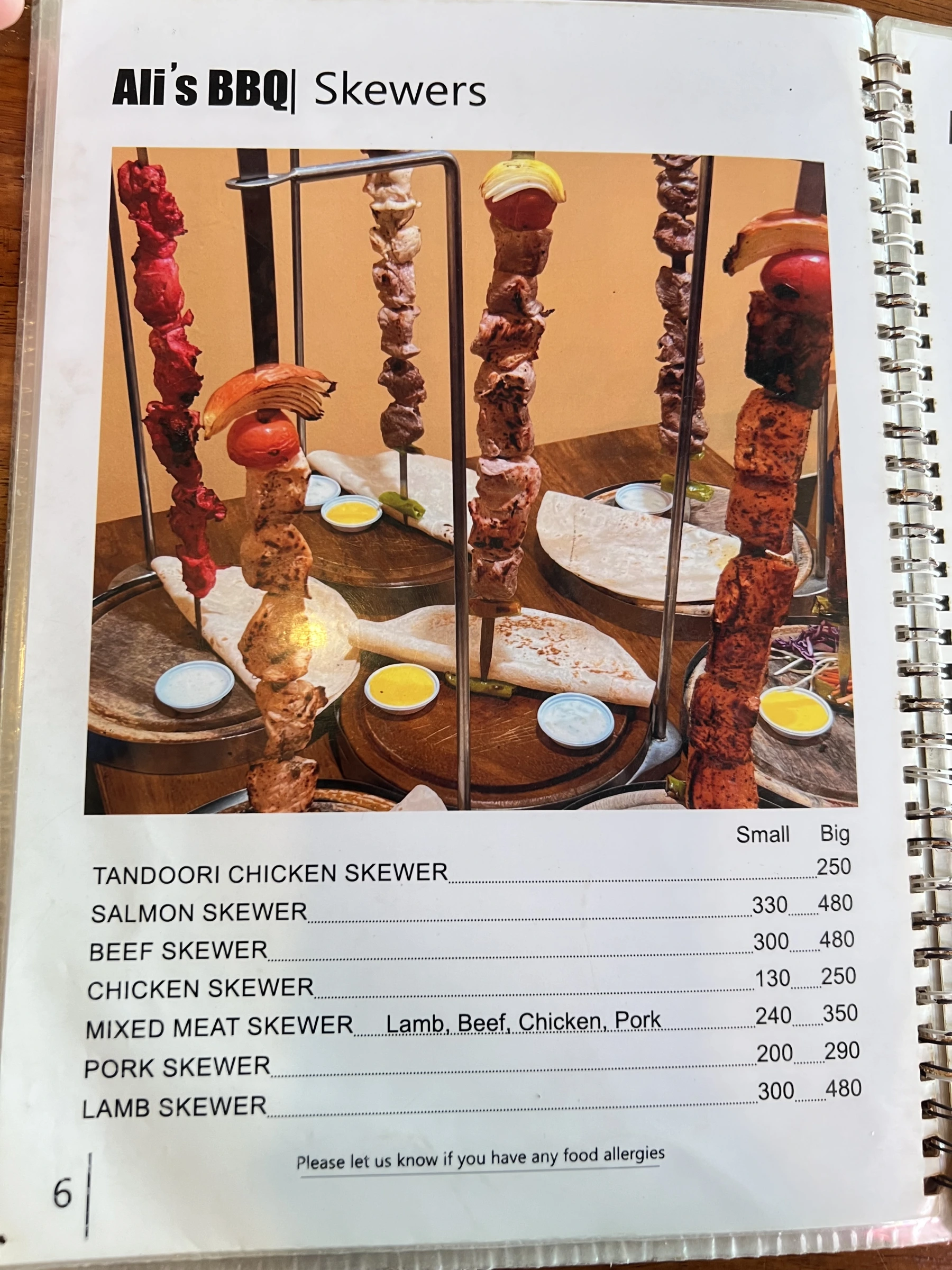 Menu and prices at Ali's BBQ Chalong