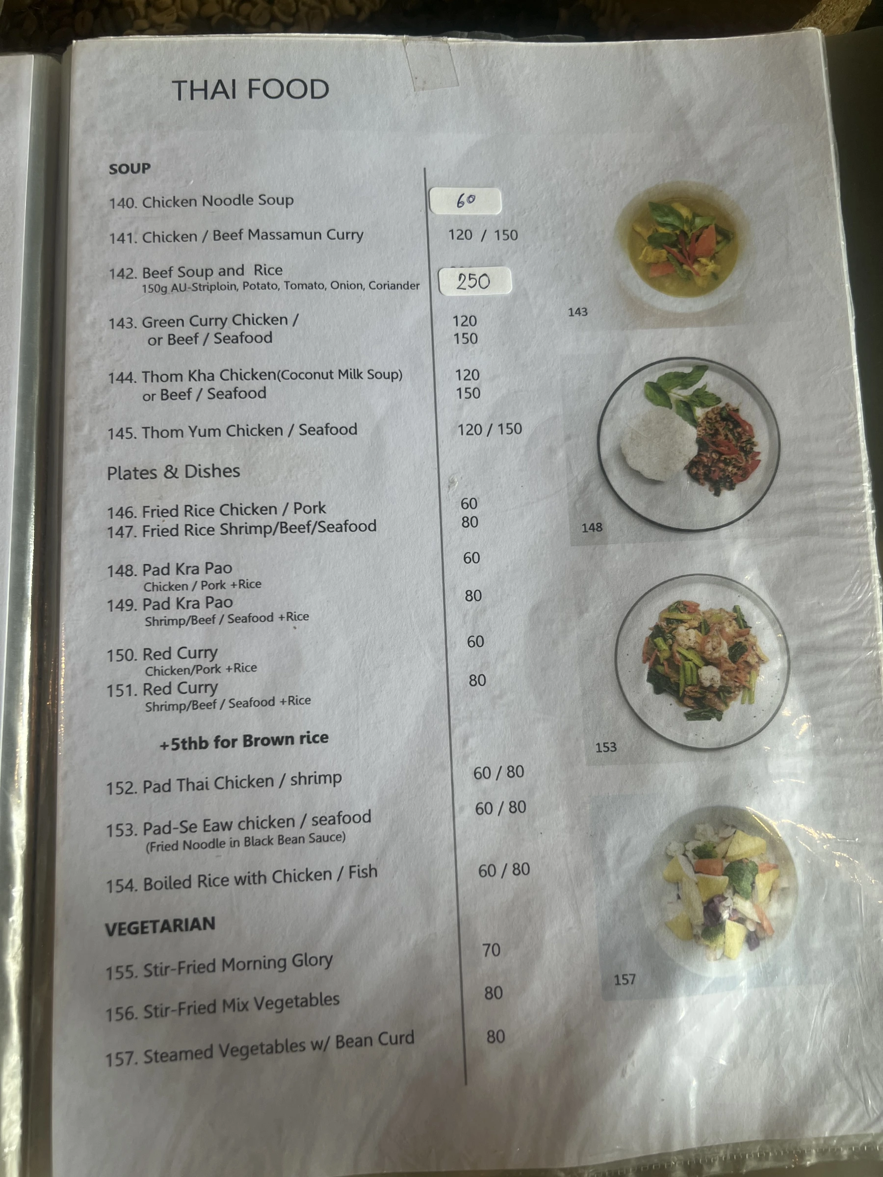 Menu and prices at Forest Bungalows & Mama’s Restaurant