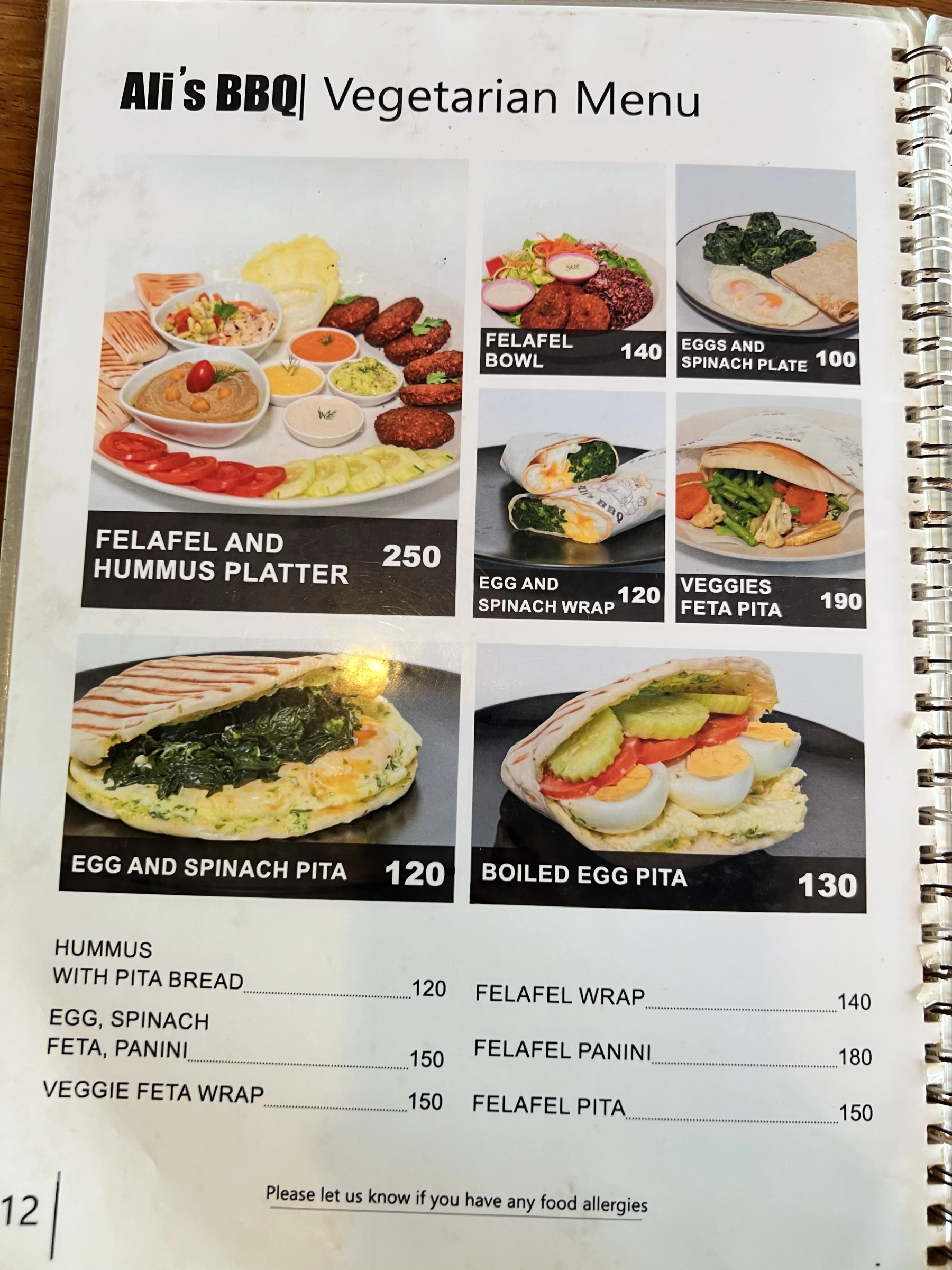 Menu and prices at Ali's BBQ Chalong