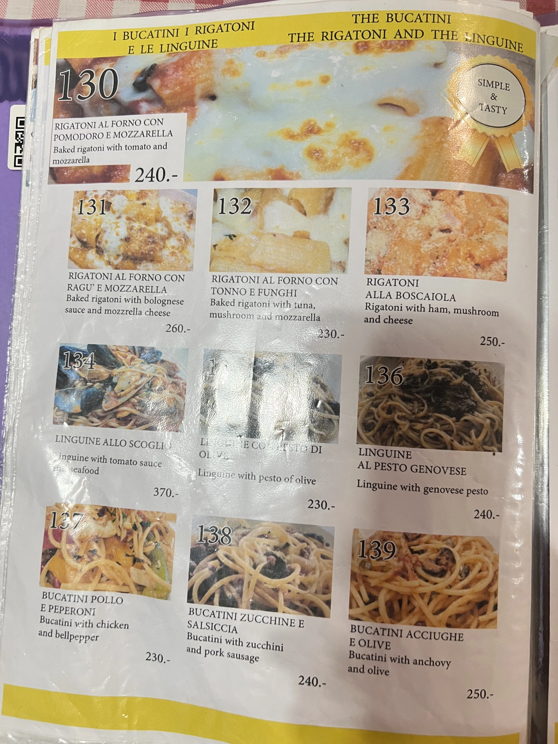 Menu and prices at Mangiafuoco Soi Ta-iad