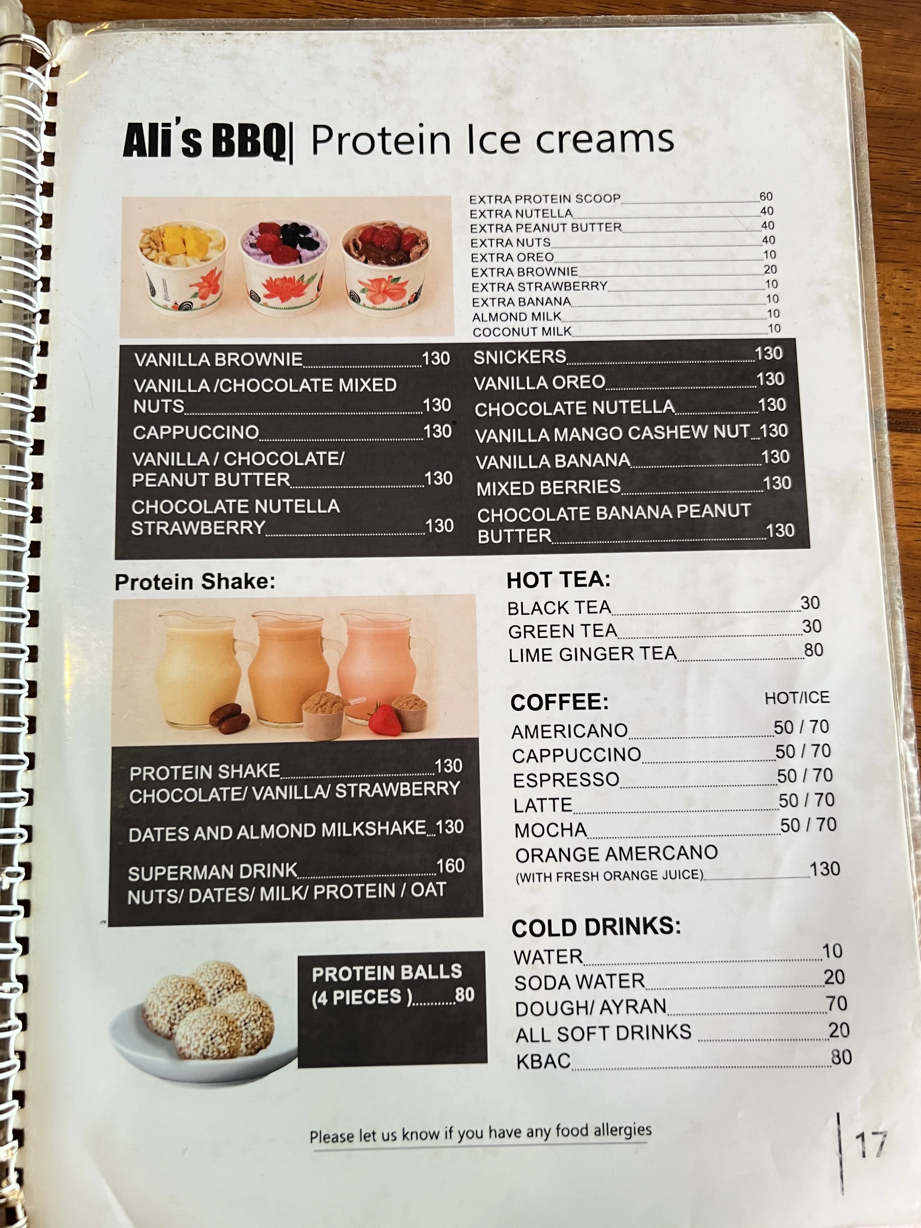 Menu and prices at Ali's BBQ Chalong