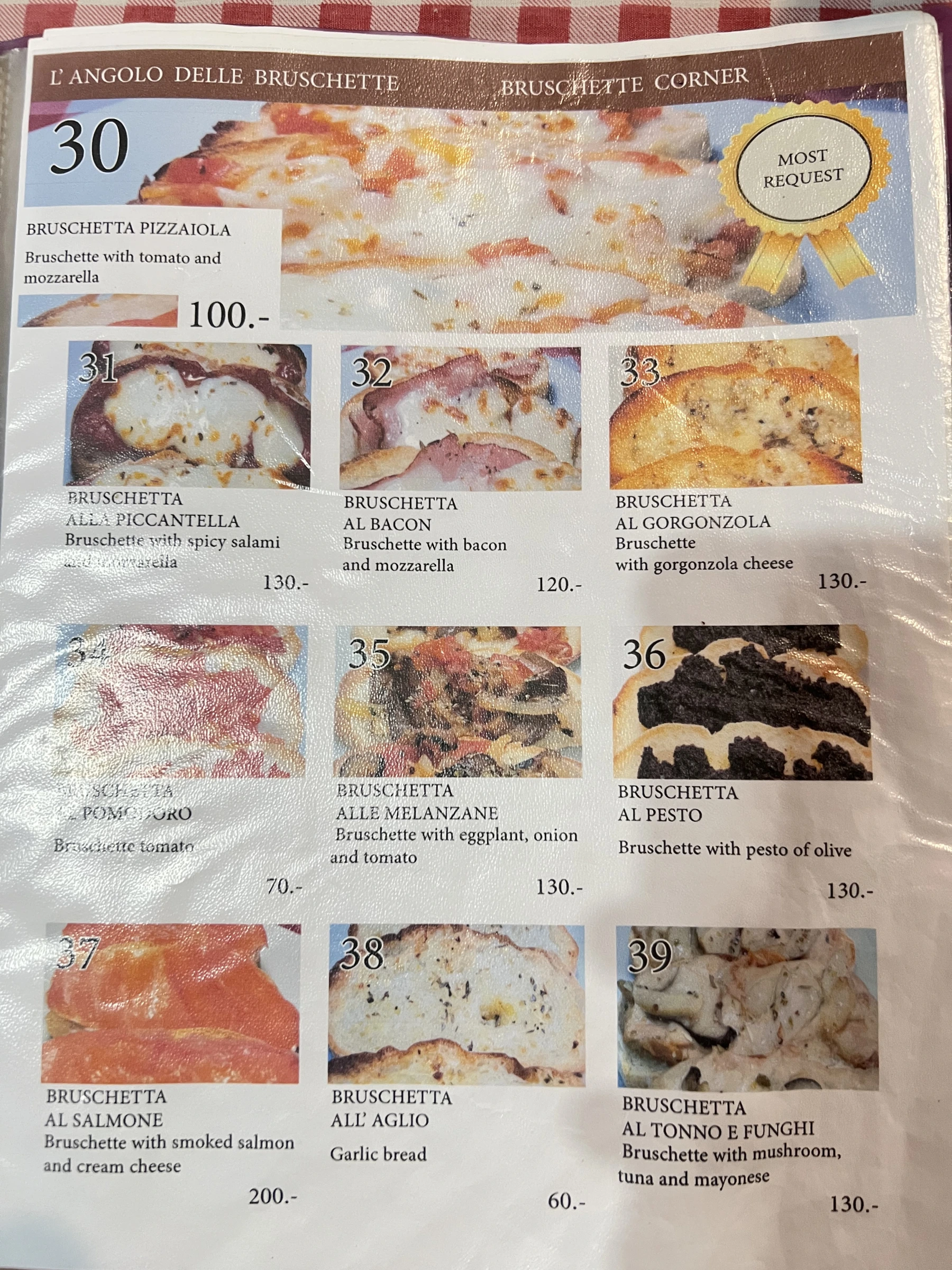 Menu and prices at Mangiafuoco Soi Ta-iad
