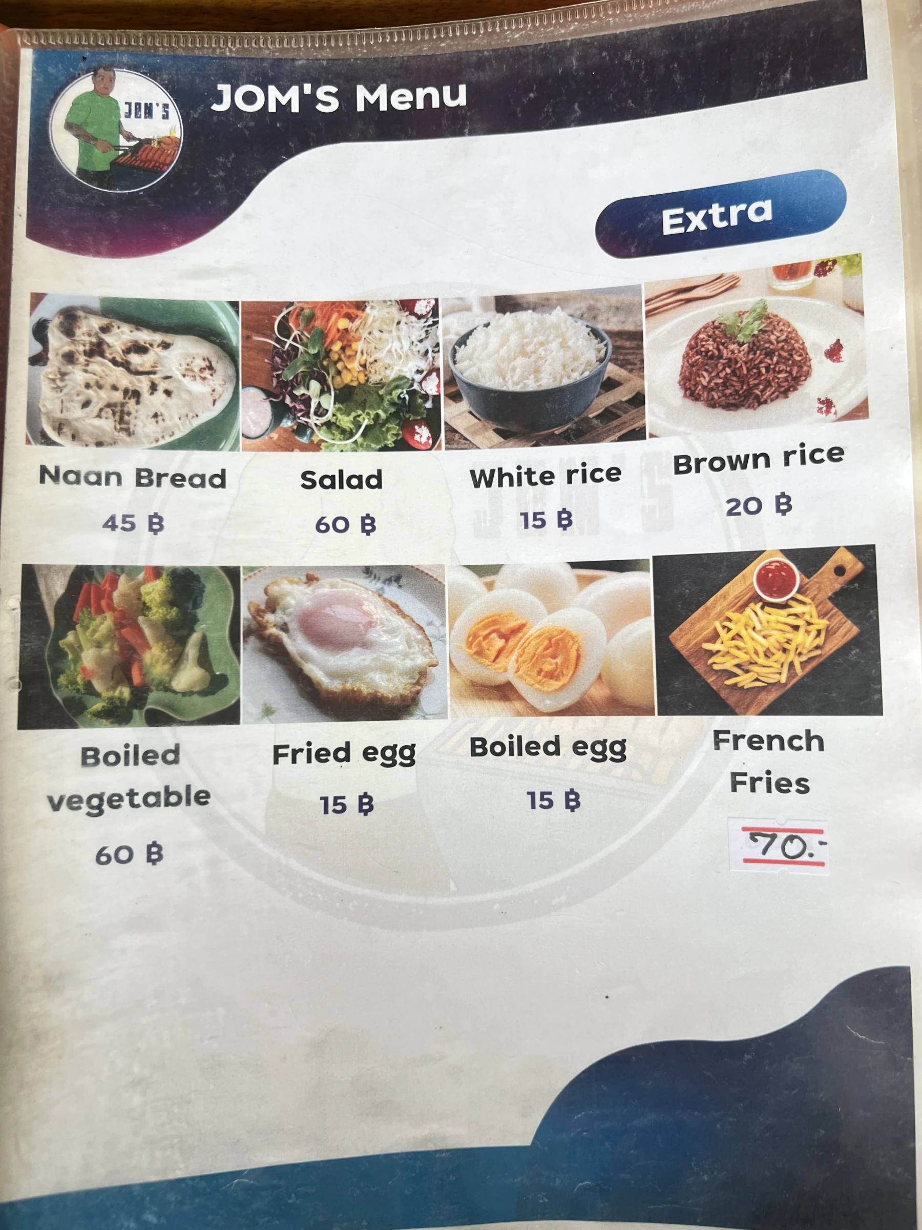 Menu and prices at Mr Jom Charcoal Chicken