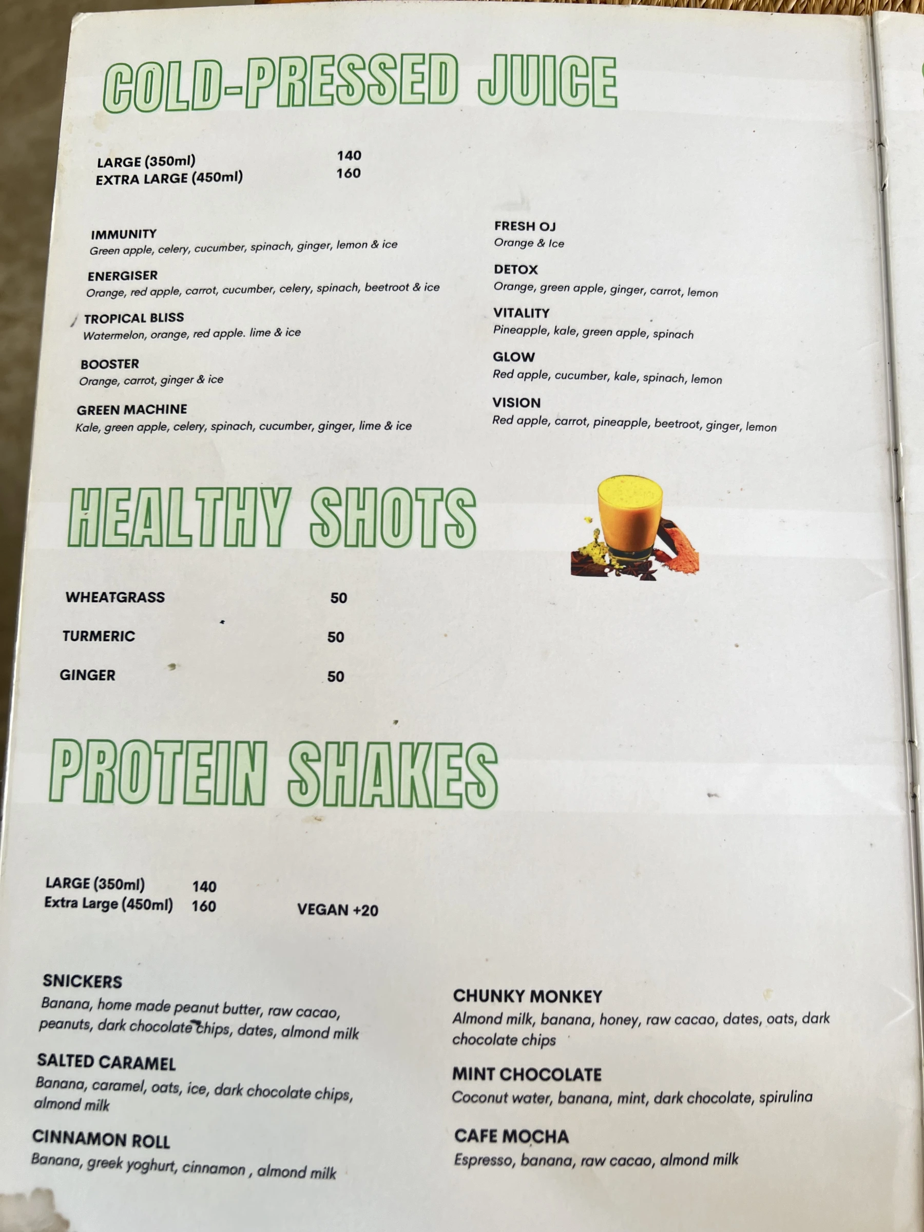 Menu and prices at Go Fresh Fuel