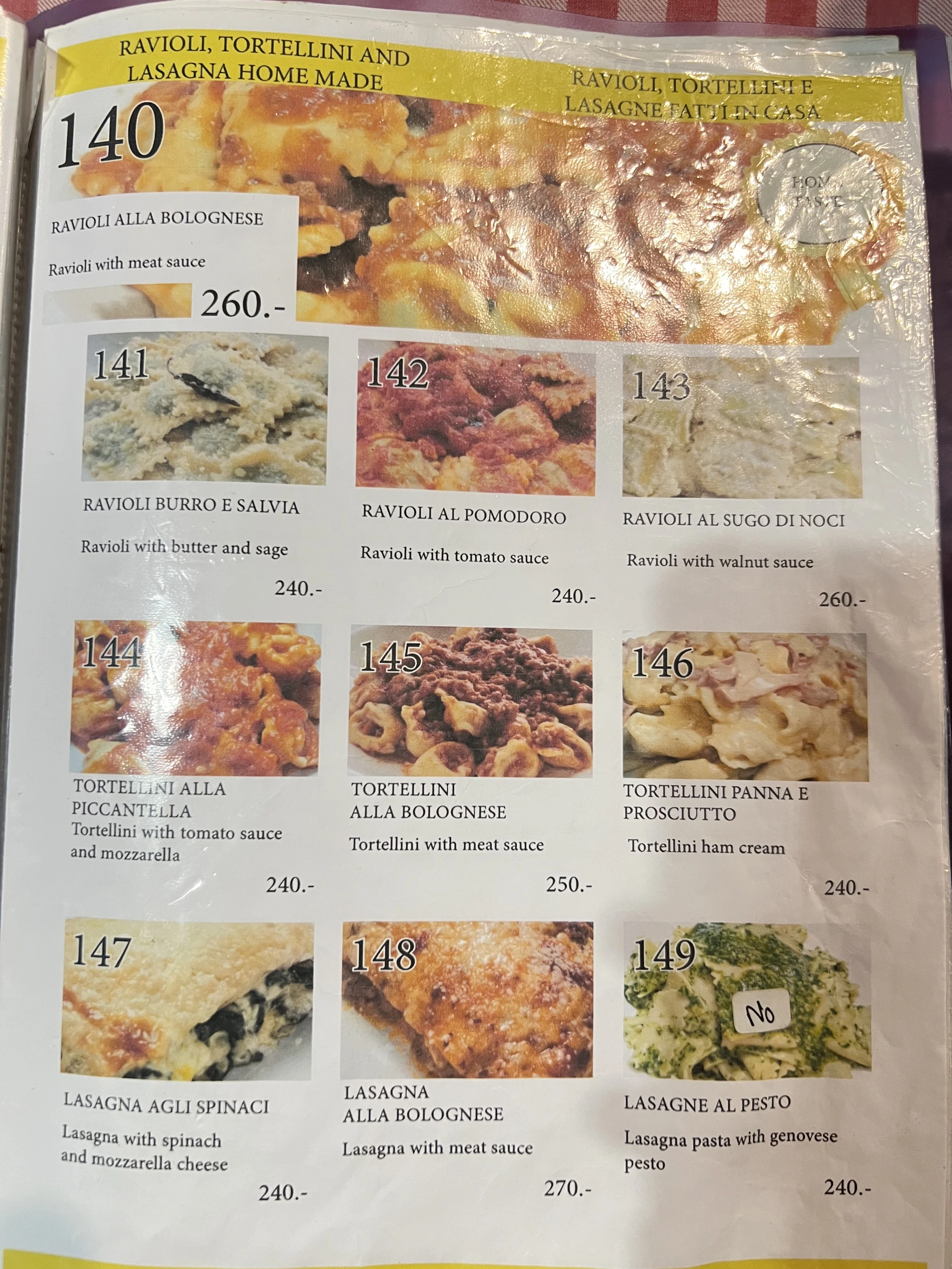 Menu and prices at Mangiafuoco Soi Ta-iad
