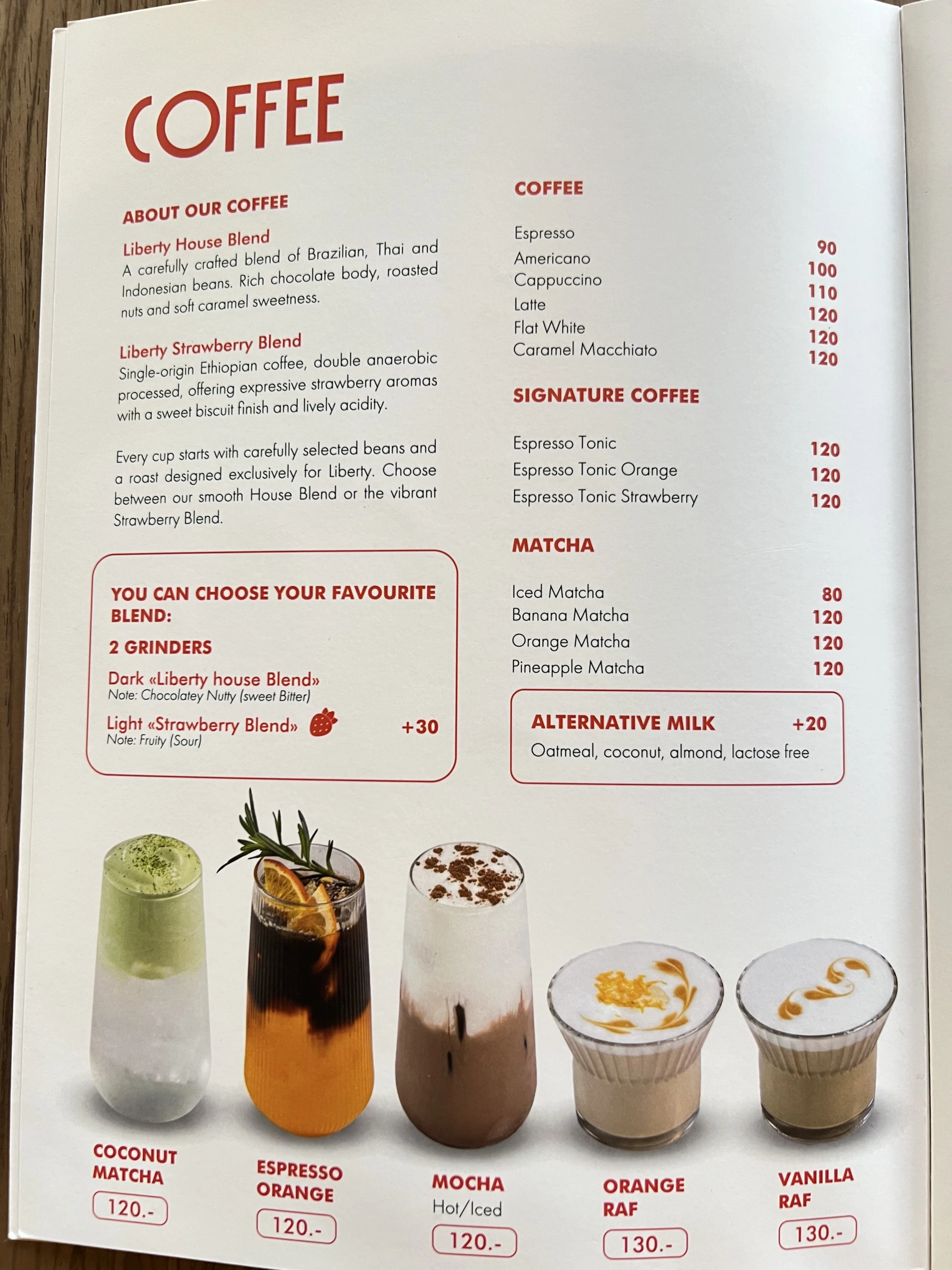 Menu and prices at Liberty Cafe Phuket | Chalong