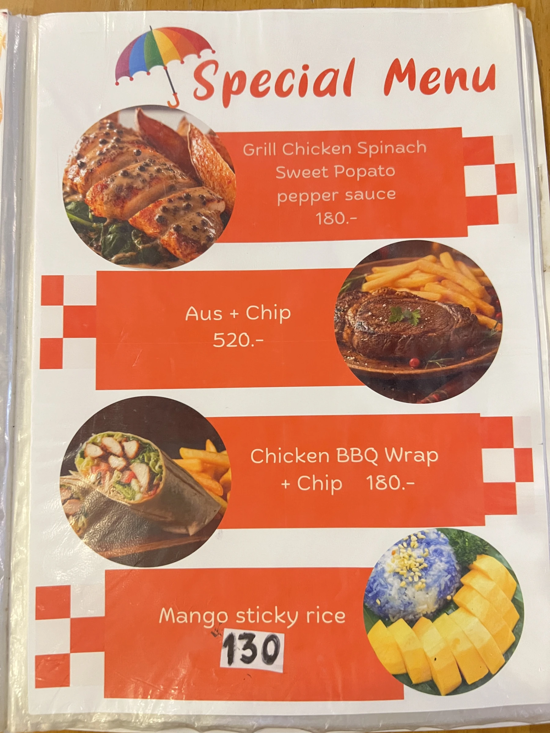 Menu and prices at DE KOKO HUT
