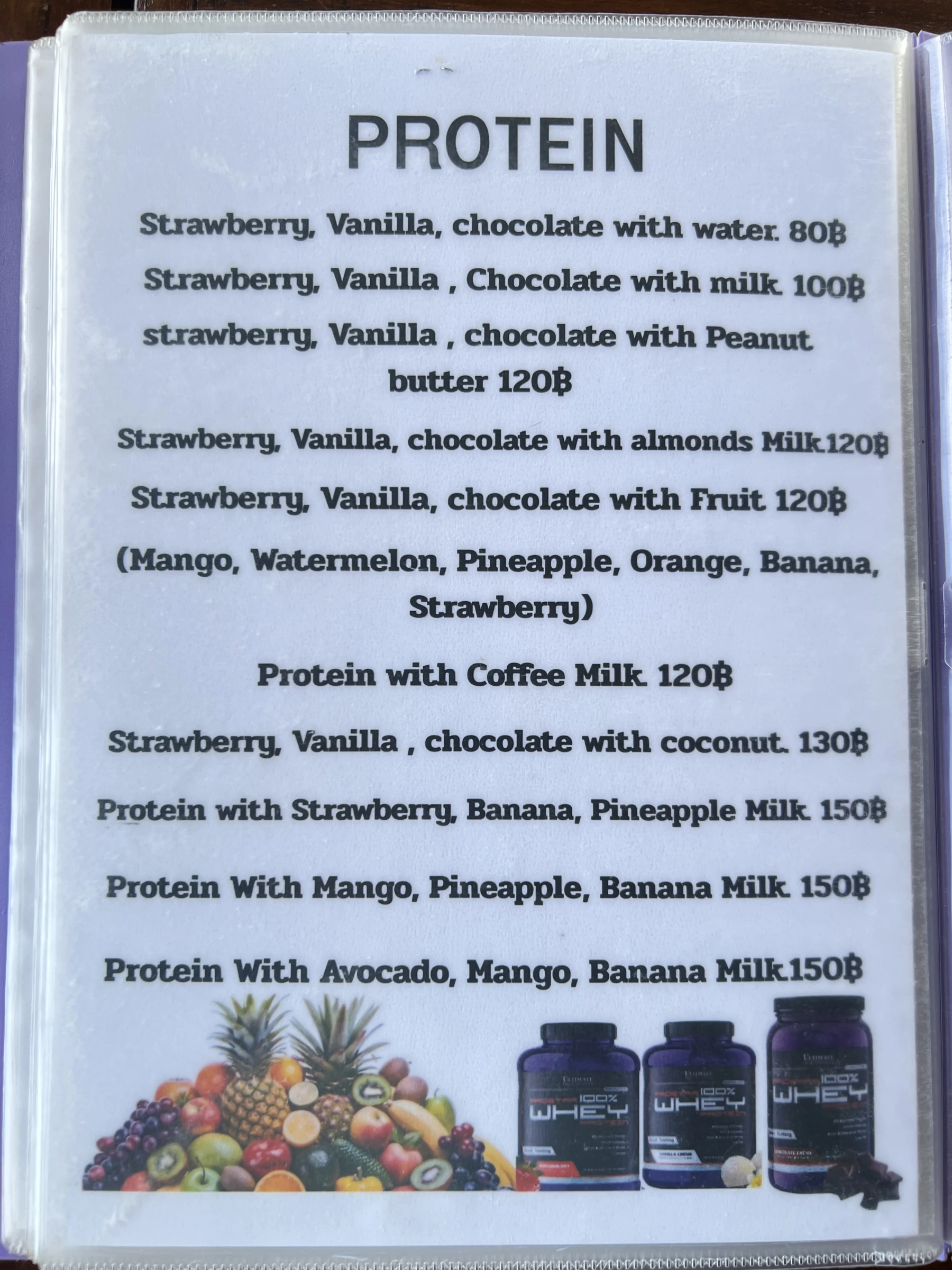 Menu and prices at Thai Thai Restaurant