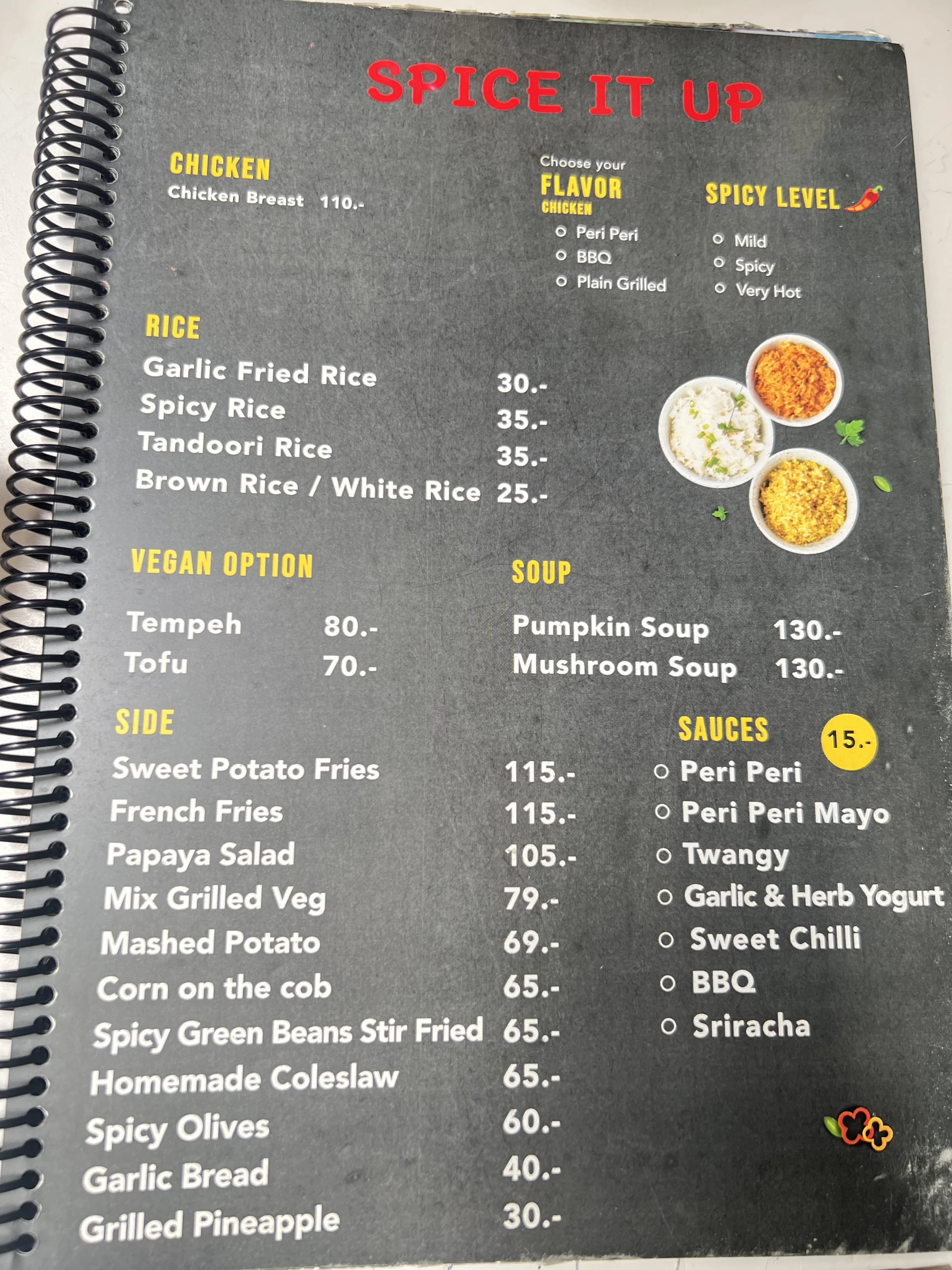 Menu and prices at PURE Prep Chalong