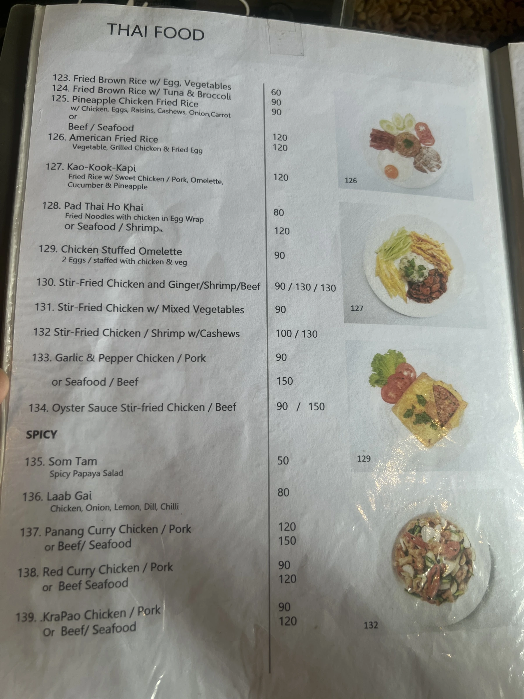 Menu and prices at Forest Bungalows & Mama’s Restaurant