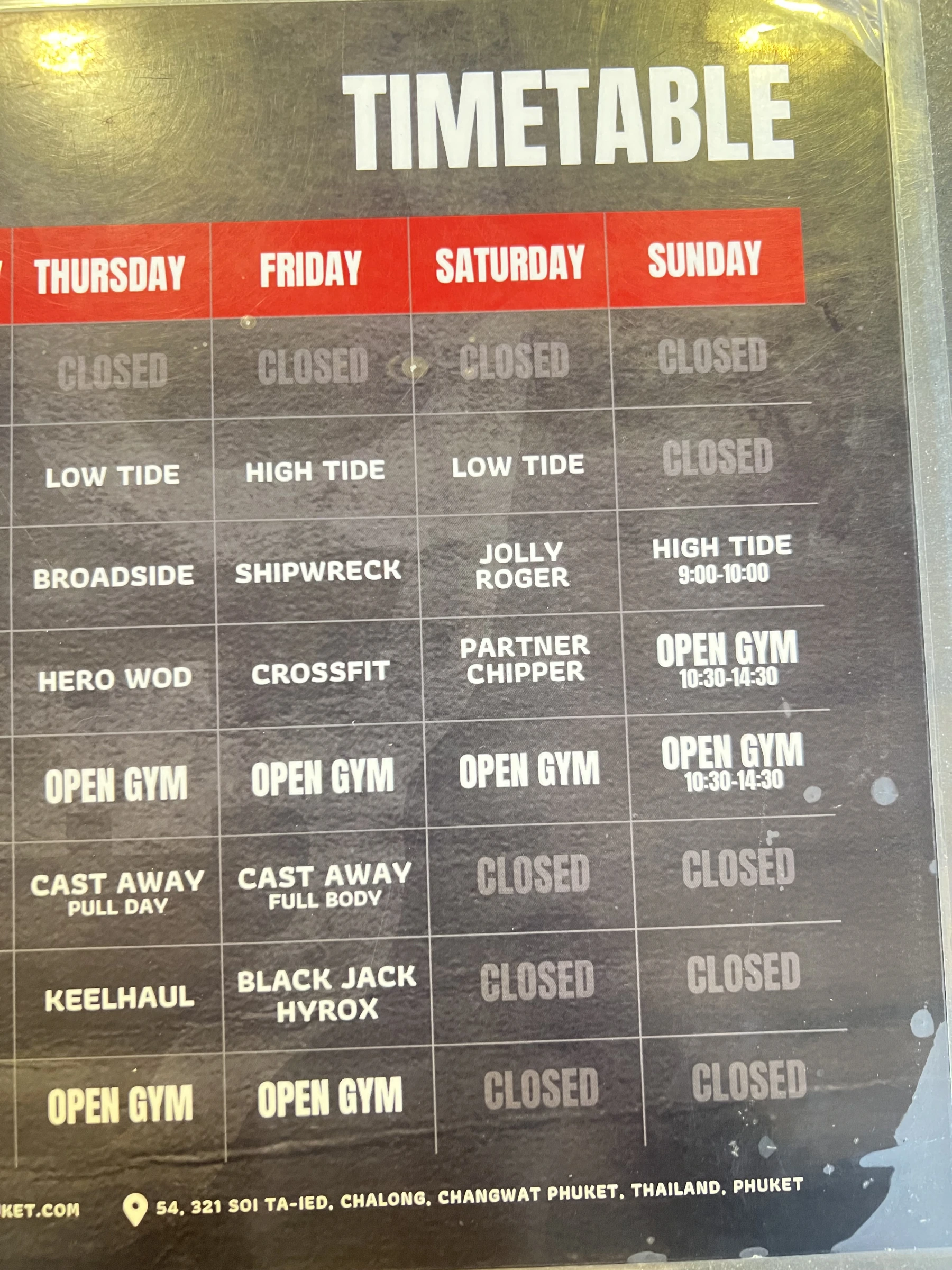 Menu and prices at Pirate Camp