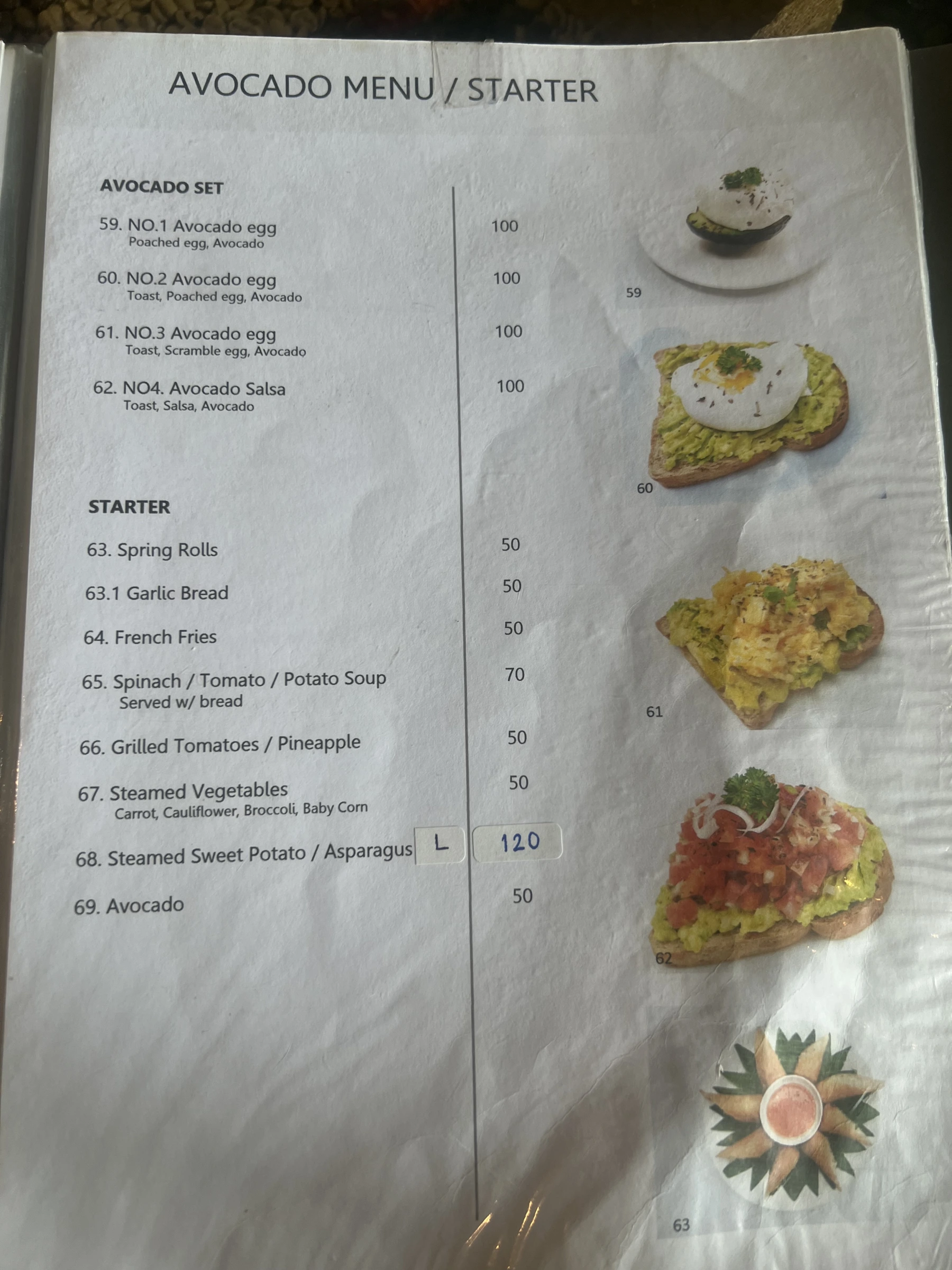 Menu and prices at Forest Bungalows & Mama’s Restaurant