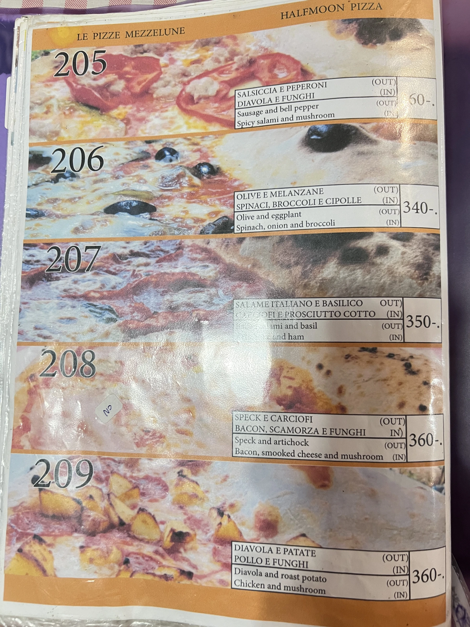 Menu and prices at Mangiafuoco Soi Ta-iad