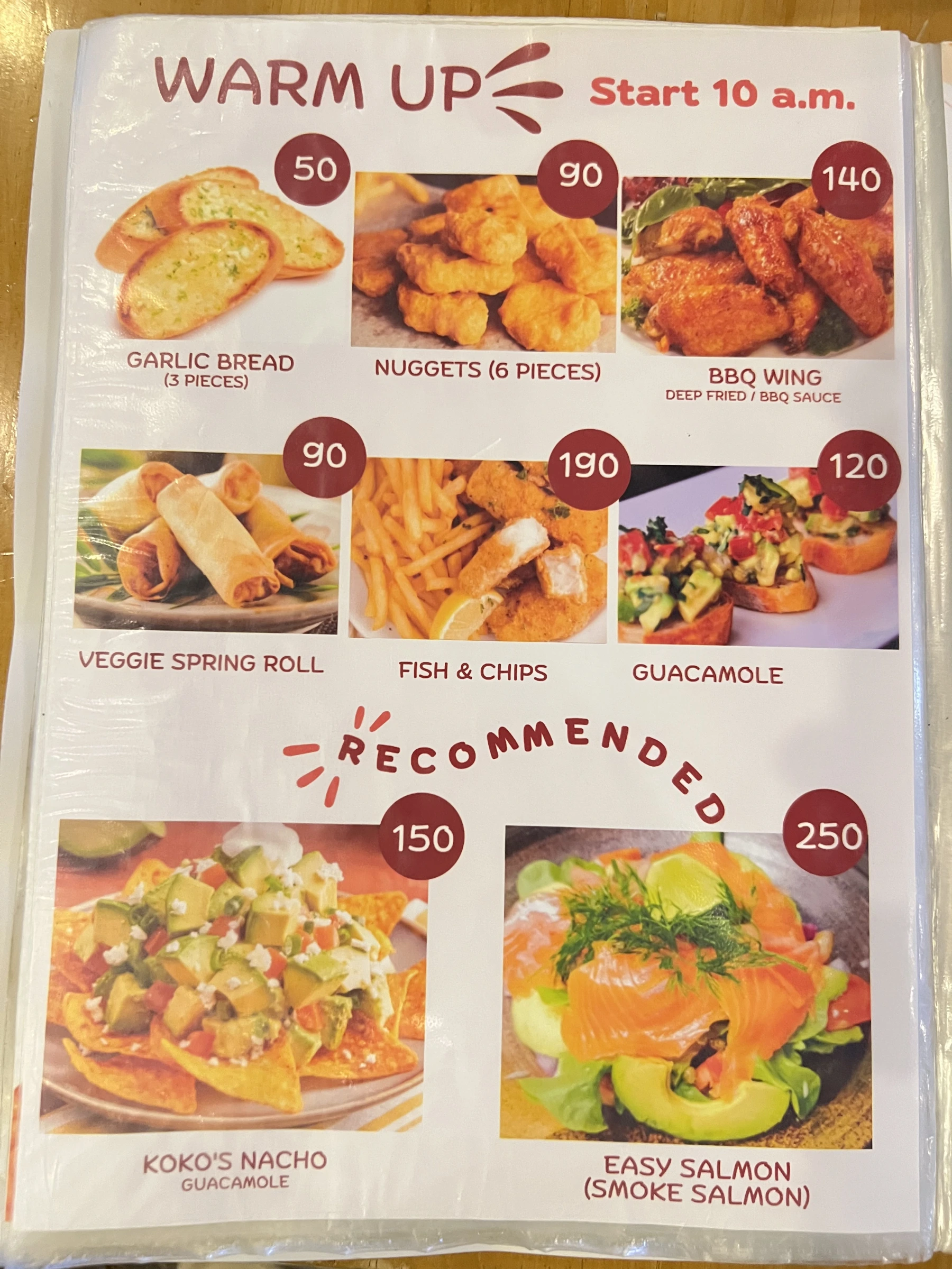 Menu and prices at DE KOKO HUT