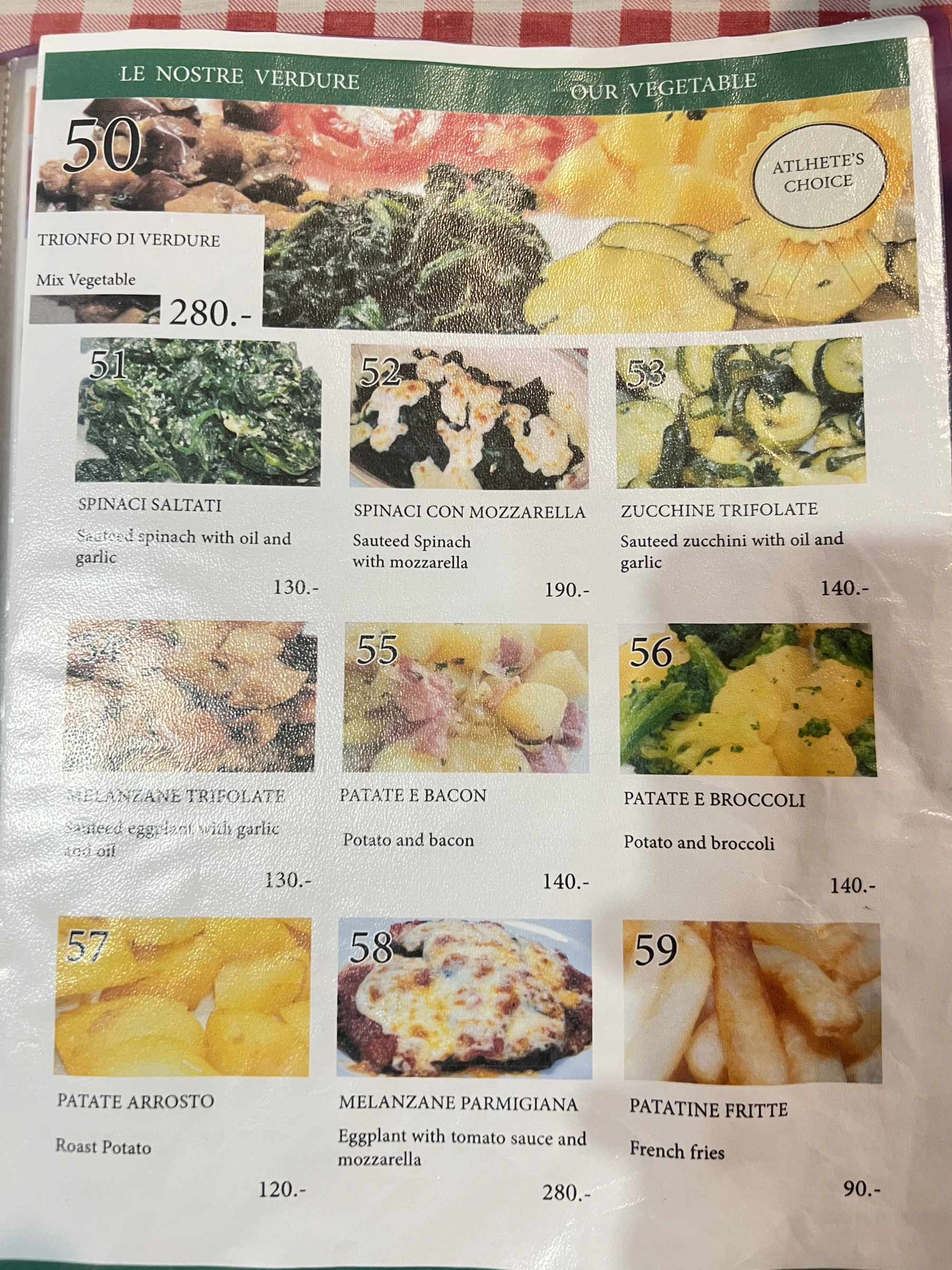Menu and prices at Mangiafuoco Soi Ta-iad