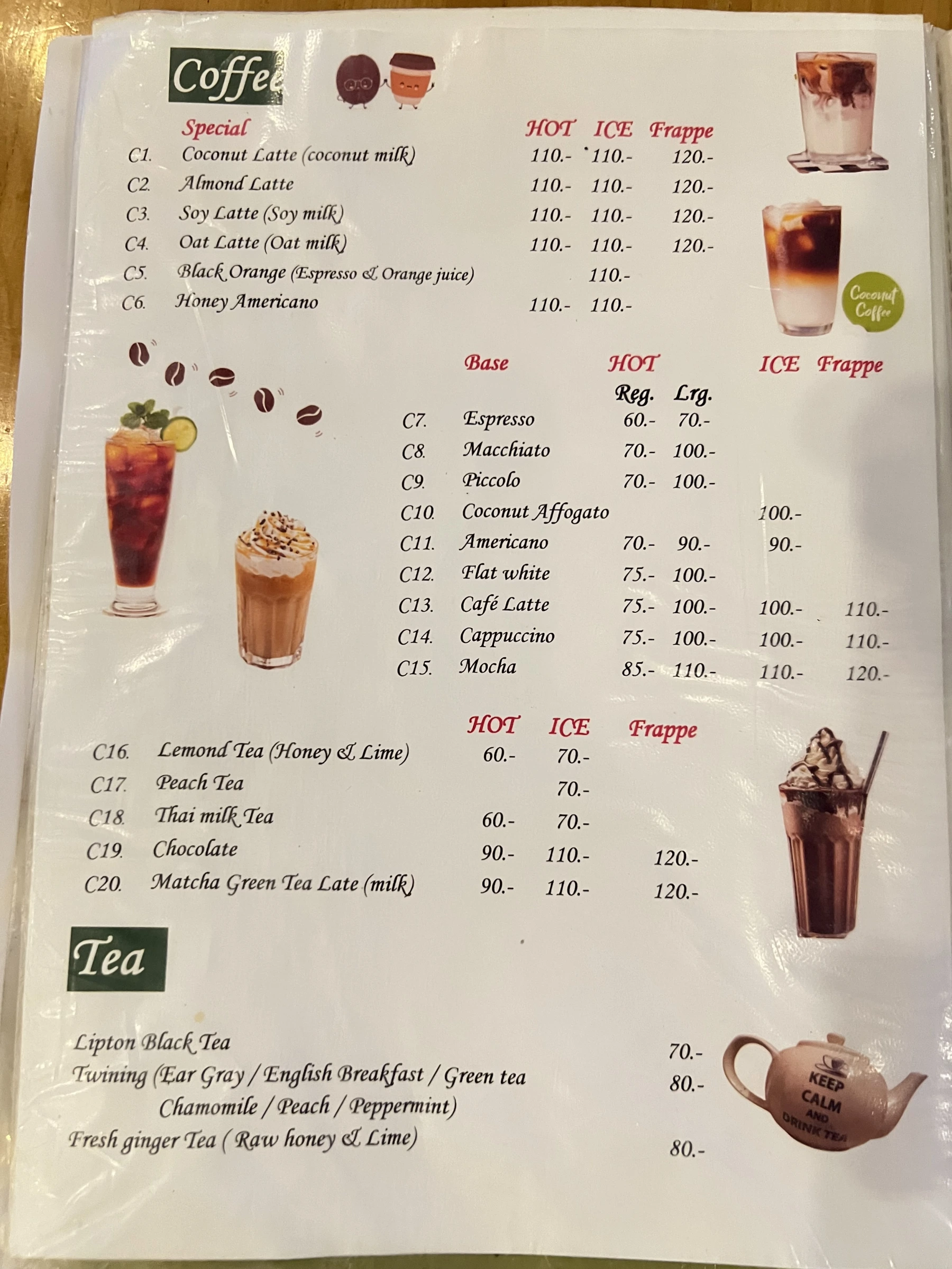 Menu and prices at DE KOKO HUT