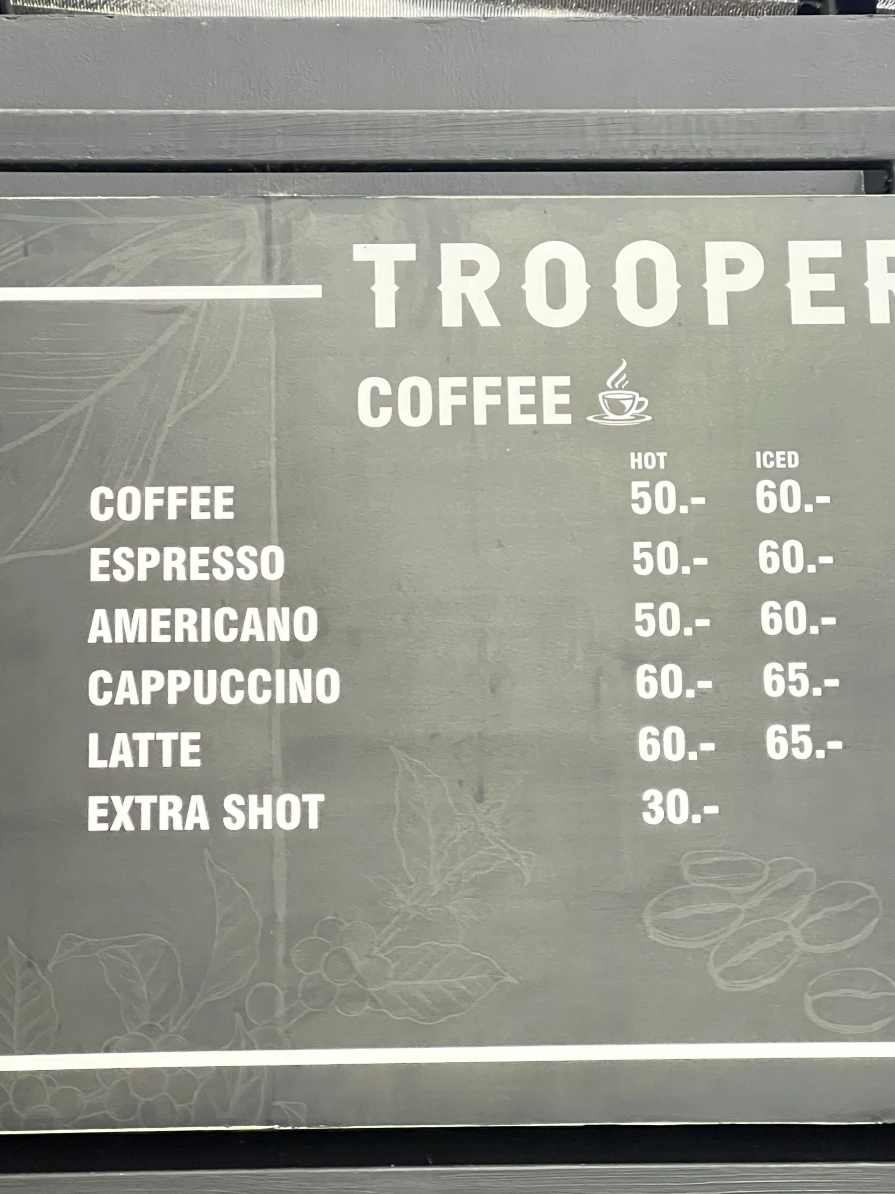 Menu and prices at Unit 27 Total Conditioning