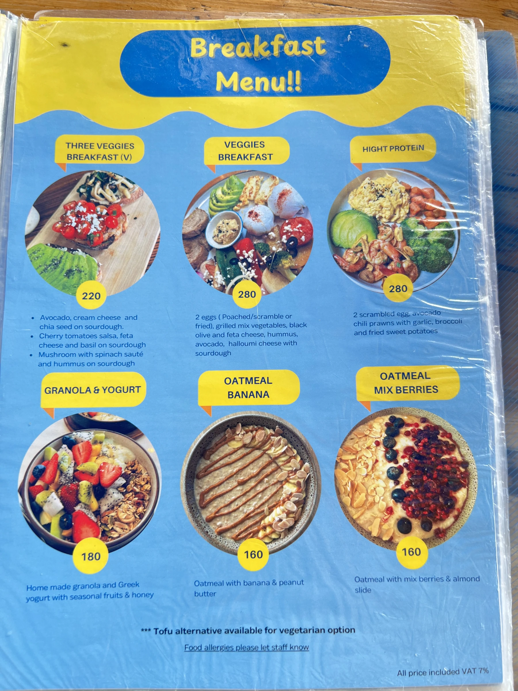 Menu and prices at Townhouse Café