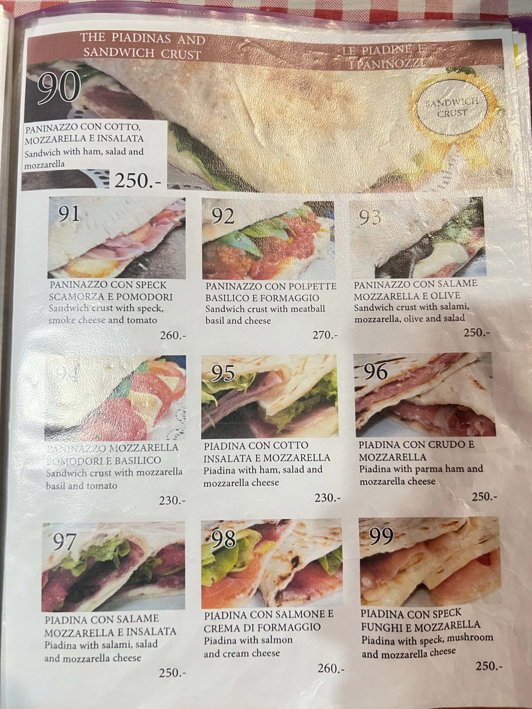 Menu and prices at Mangiafuoco Soi Ta-iad