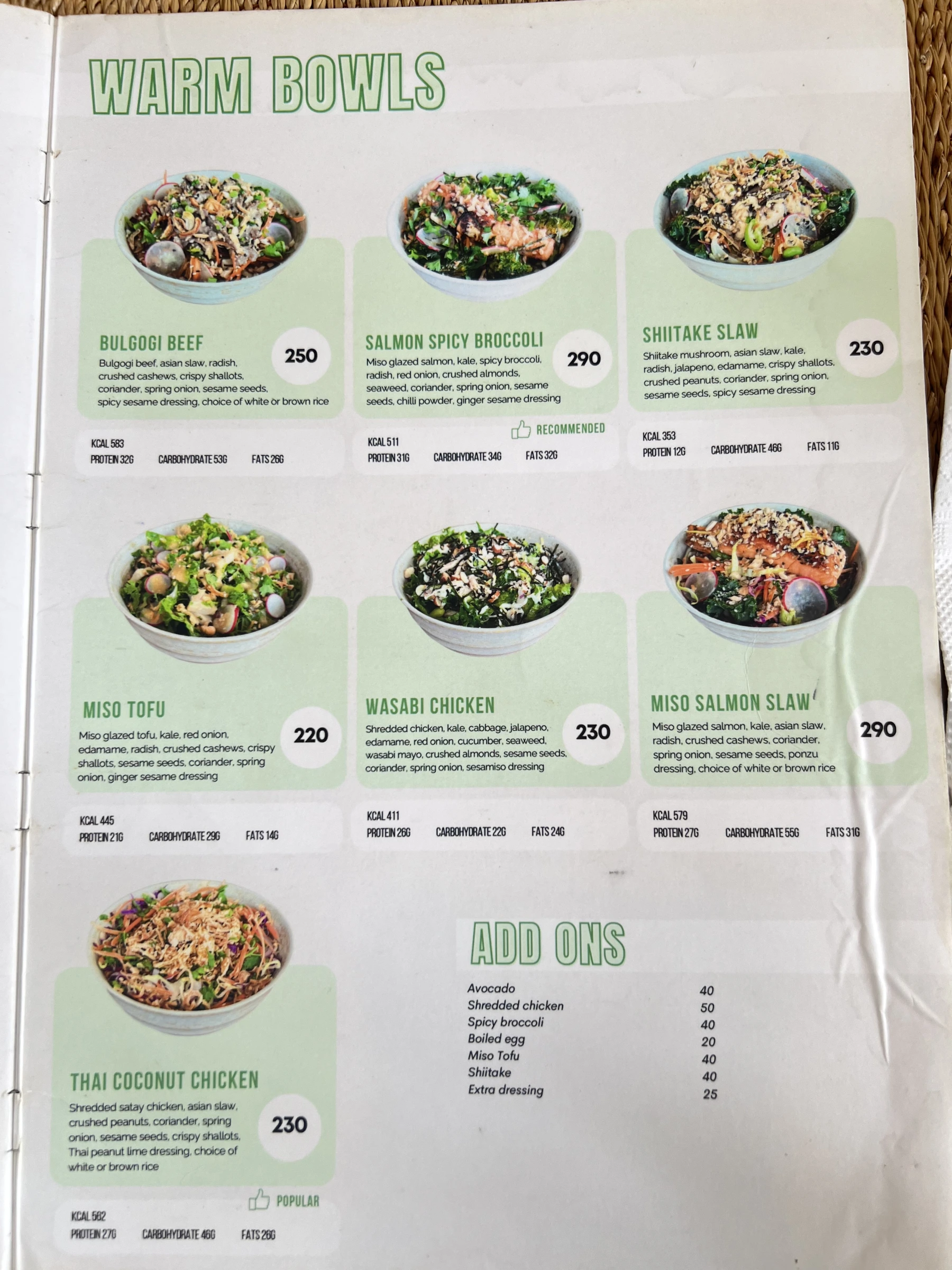 Menu and prices at Go Fresh Fuel
