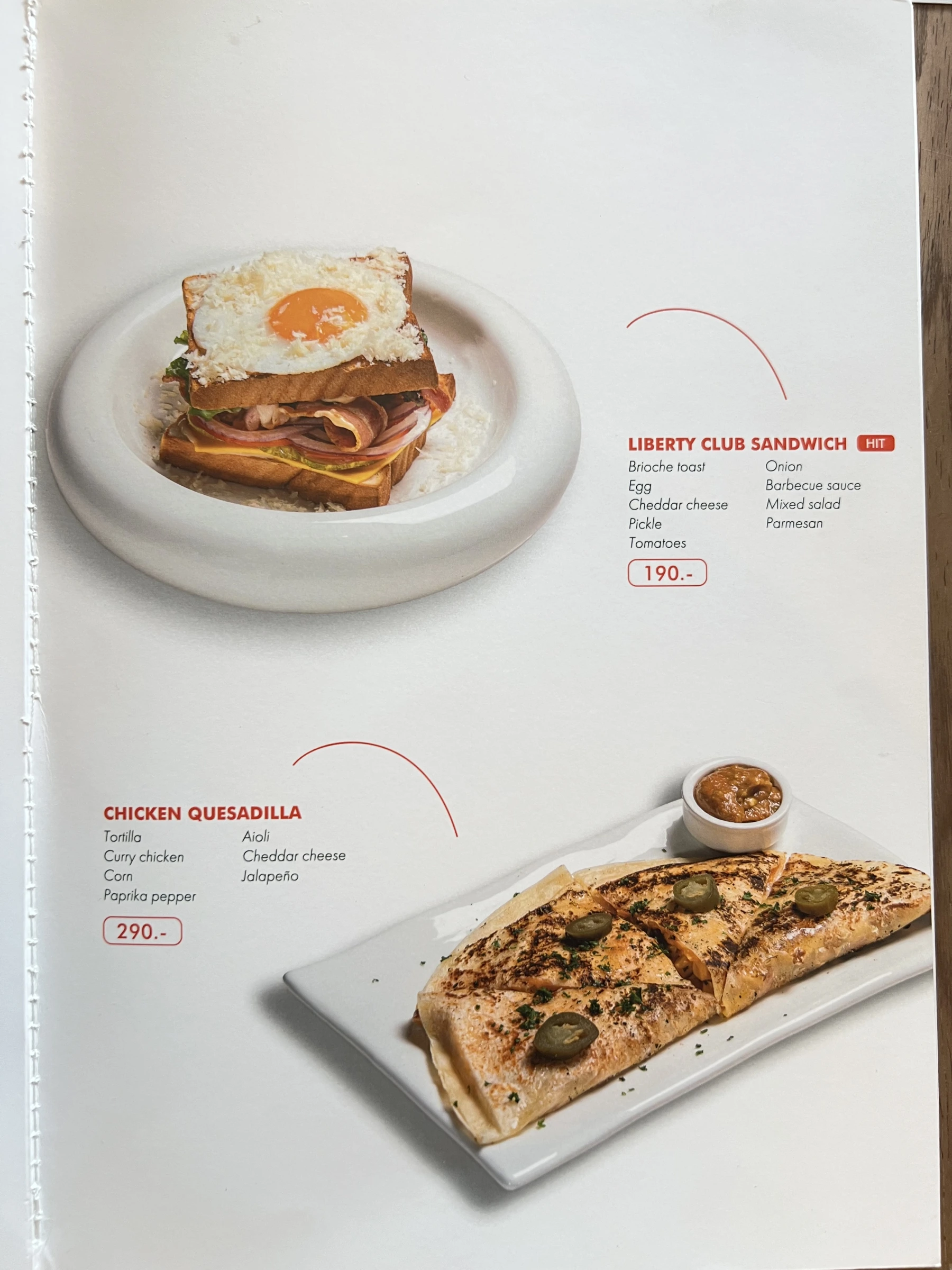 Menu and prices at Liberty Cafe Phuket | Chalong