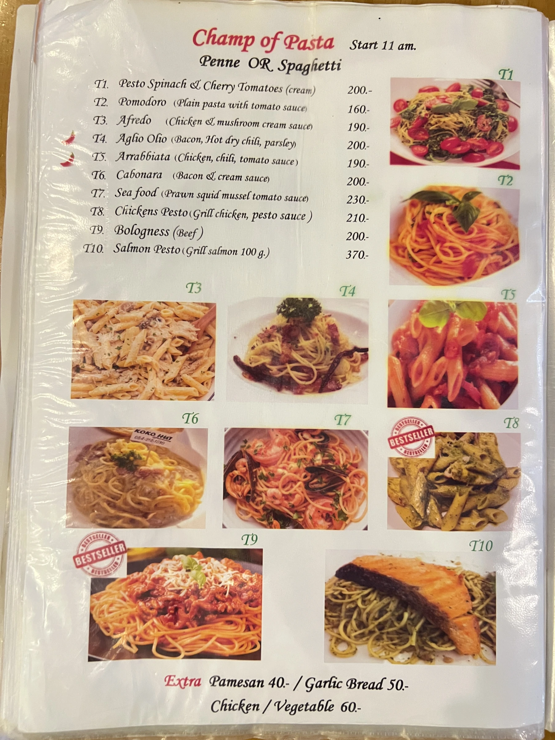 Menu and prices at DE KOKO HUT