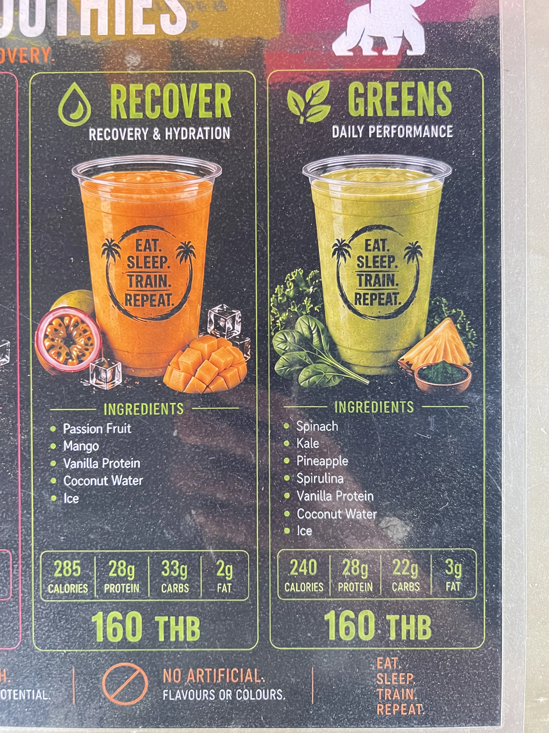 Menu and prices at KONG PHUKET STRENGTH & CONDITIONING GYM