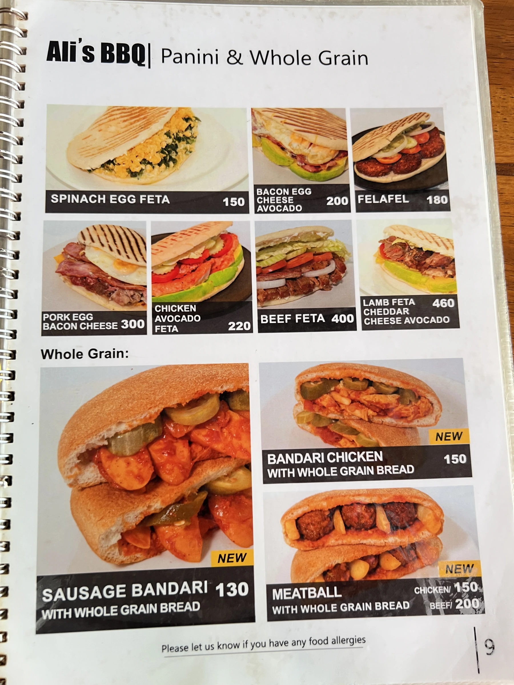Menu and prices at Ali's BBQ Chalong