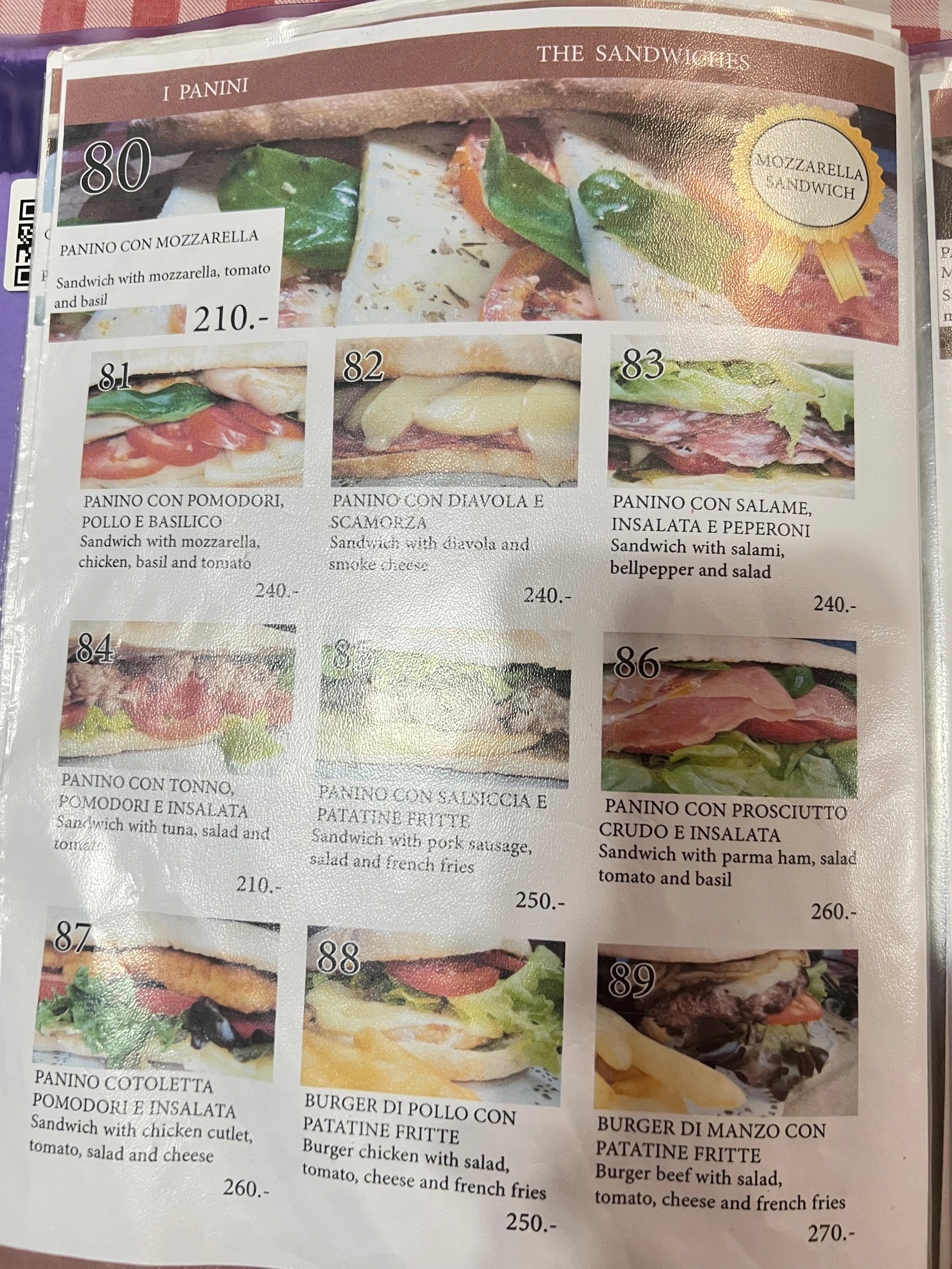 Menu and prices at Mangiafuoco Soi Ta-iad