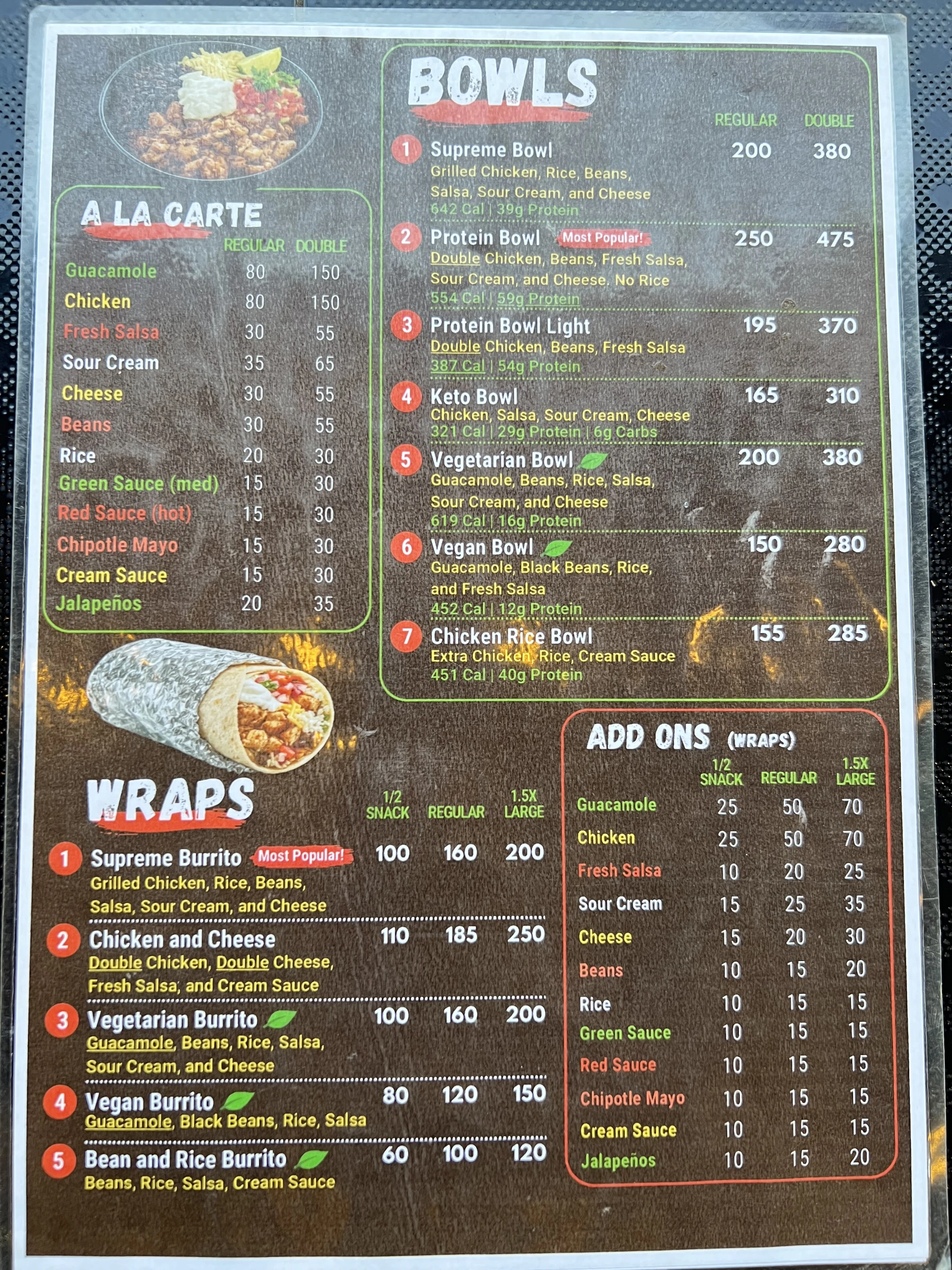 Menu and prices at Smoky Pepper